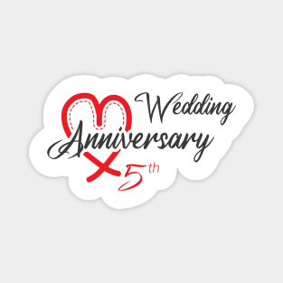 Funny Gift 5 years Wedding Marriage - 5th Wedding Anniversary Magnet