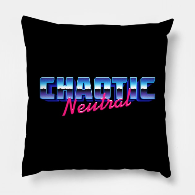 Chaotic Neutral 80s Vibes Pillow by DigitalCleo