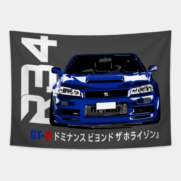 Gtr 34 skyline Tapestry by carvict9