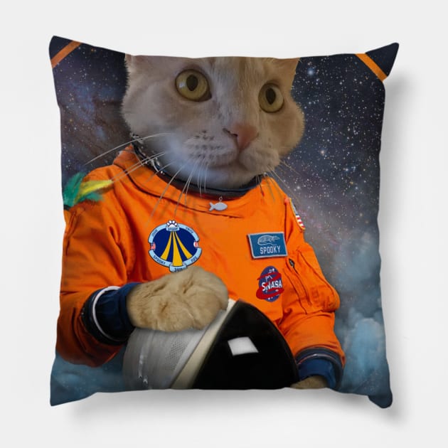 Catstronaut Portrait Pillow by WetNeon