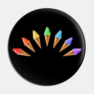 Rainbow of Ice Cream Cones Pin