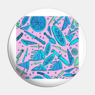 Pizza and Knives - Pink Pin