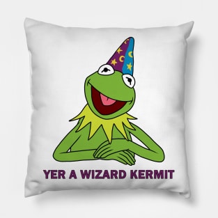 Yer A Wizard Kermit Pillow