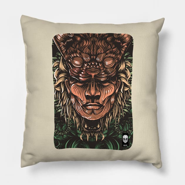 Feline human Pillow by fakeface