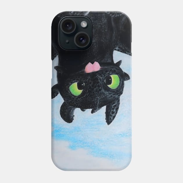 Toothless Upside Down Flight Phone Case by Lycoris ArtSpark