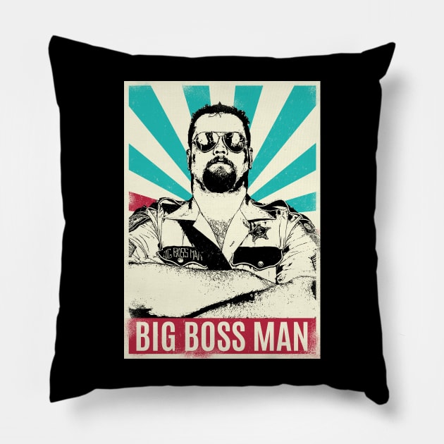 Vintage Retro Big Boss Man Pillow by Bengkel Band