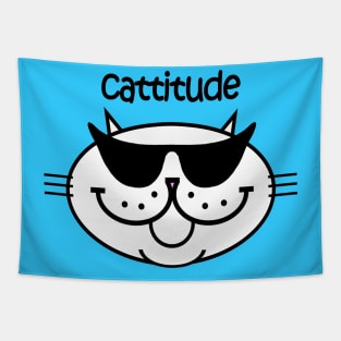 Cattitude 2 - Frosty White Tapestry