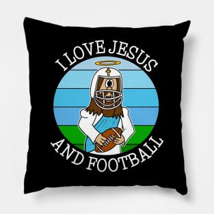 I Love Jesus and Football Pillow