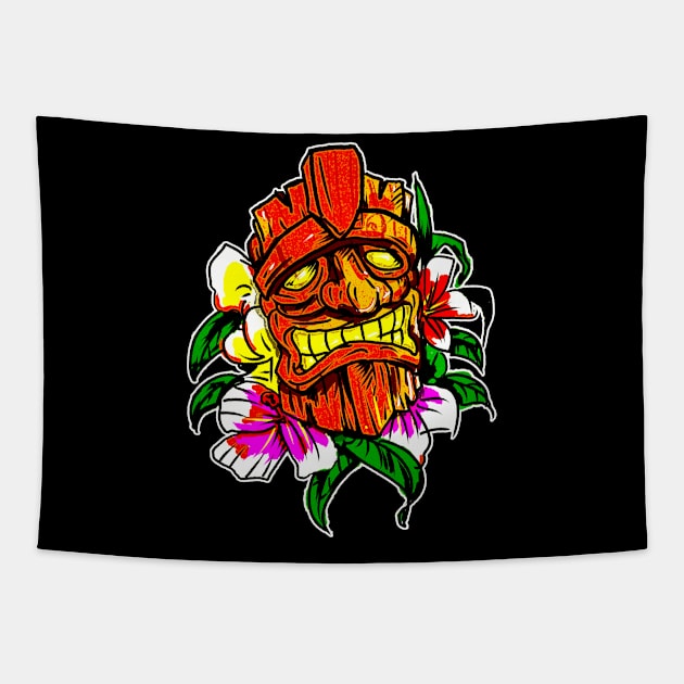 Red Tiki of Summer Tapestry by silentrob668