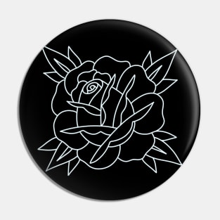 HomeSchoolTattoo White Rose Pin