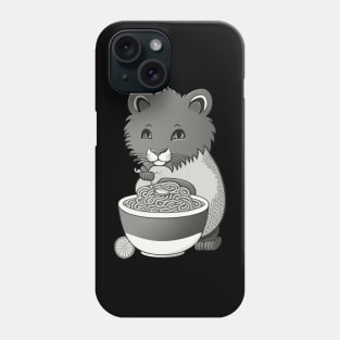 funny cat eating spaghetti by kaziknows Phone Case