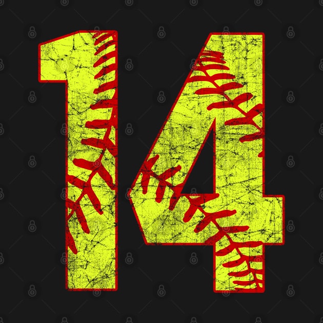 Fastpitch Softball Number 14 #14 Softball Shirt Jersey Uniform Favorite Player Biggest Fan by TeeCreations