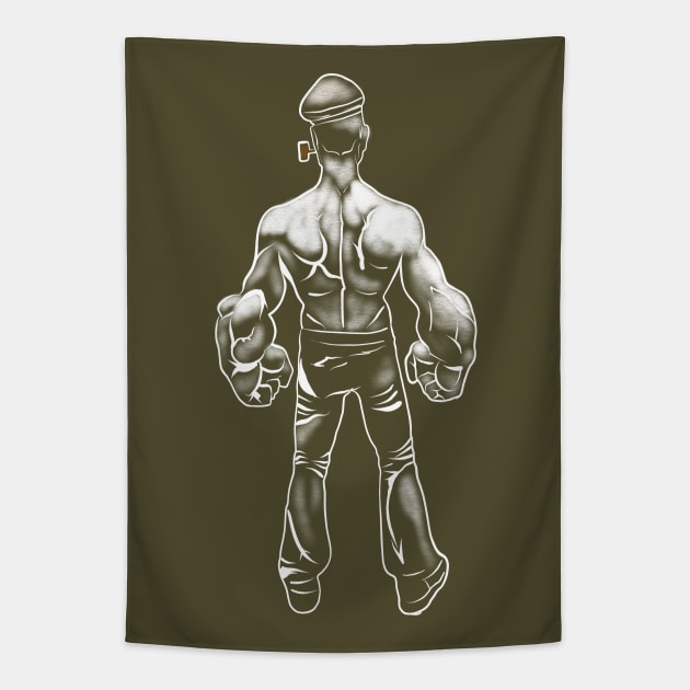 Popeye Ripped Tapestry by Danispolez_illustrations