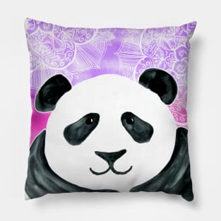 Lazy Panda on Pink & Purple Pillow