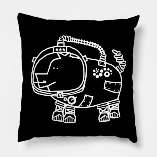 White Line Space Pilot Pig Pillow