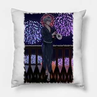 Kaworu Nagisa in Kimono Background Jagged Pillow