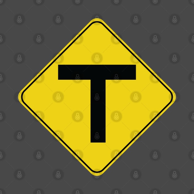 Caution Road Sign T Intersection by shanestillz