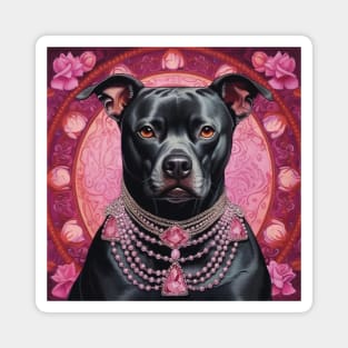 Royal Black Staffy Magnet