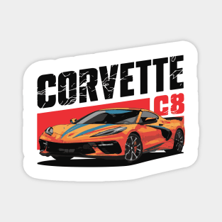 Corvette C8 Vintage Car Magnet