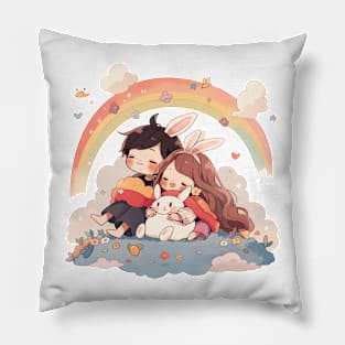 girl and boy Pillow