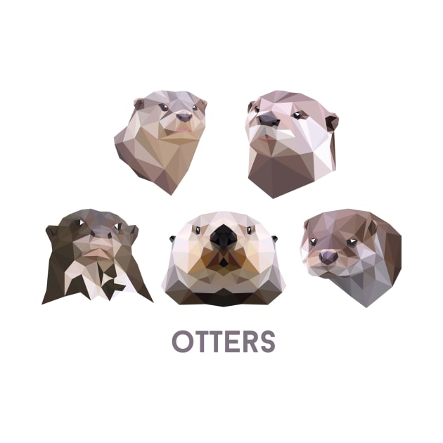 Otters by GeometricWildlife