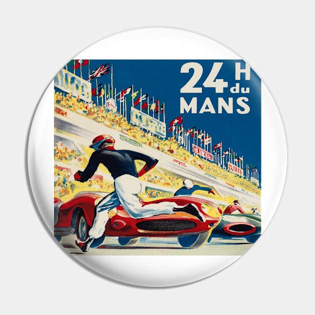 24 Hours of Le Mans - Vintage Poster Art Pin by Naves