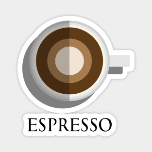 Hot espresso coffee cup top view in flat design style Magnet