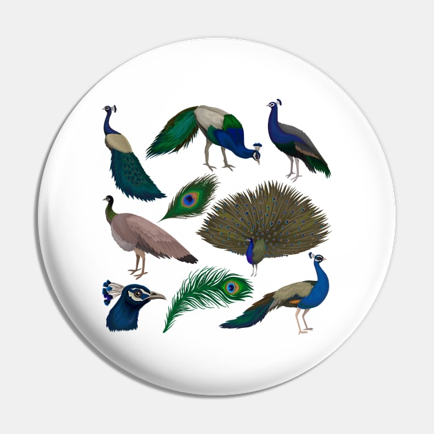 Peacock Collection Pin by Mako Design 