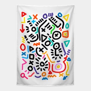 Graffiti Doodles Symbols Art Tapestry