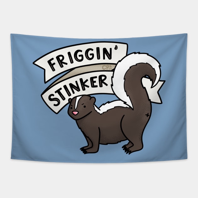 Friggin’ Stinker Skunk Tapestry by Christine Parker & Co