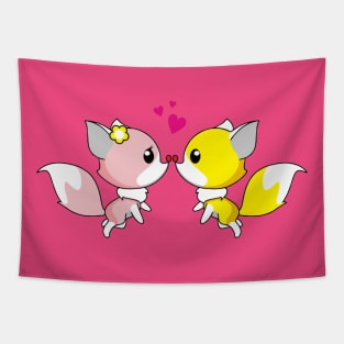 Kissy Foxes Tapestry