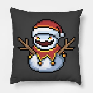 Pixel-art bad snowman Pillow