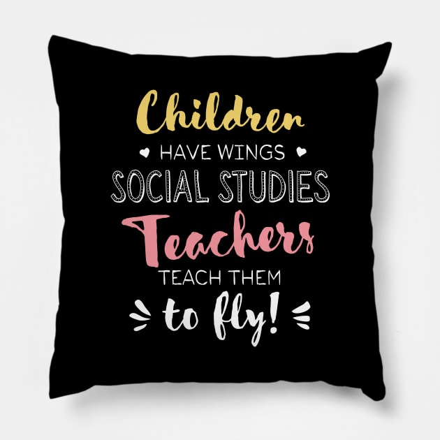 Social Studies Teacher Gifts - Beautiful Wings Quote Pillow by BetterManufaktur