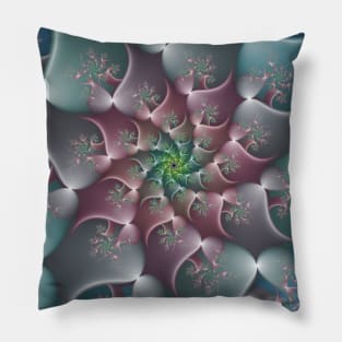 Floral Whirlpool Fractal Pillow