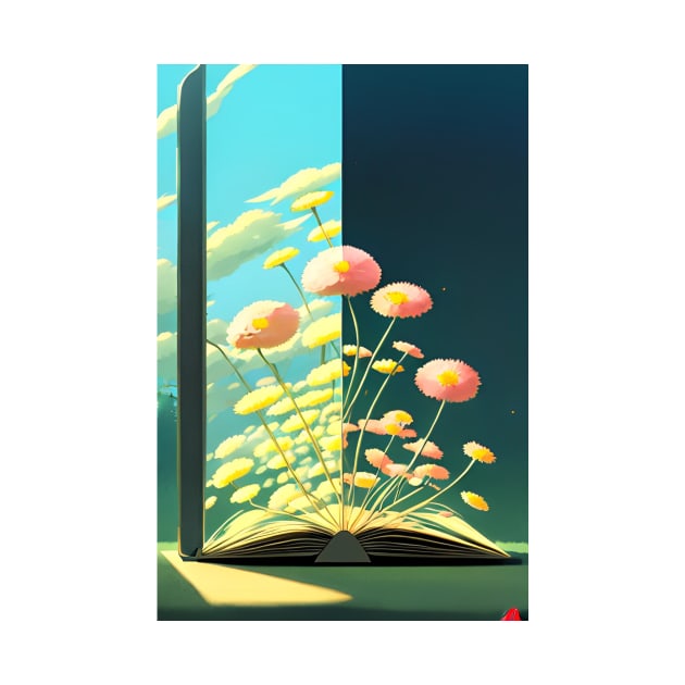 flowers growing from book by Trendy-Now