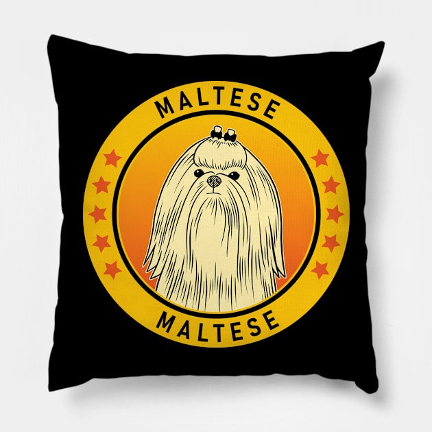 Maltese Dog Portrait Pillow by millersye