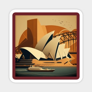 Stylised Sydney Opera House Magnet