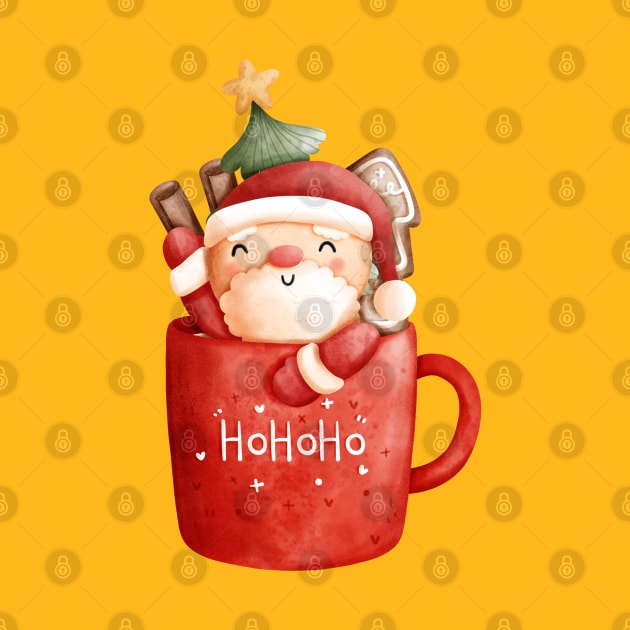 Cute Santa In A Cup by The Little Store Of Magic