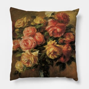 Roses in a Vase by Pierre Renoir Pillow