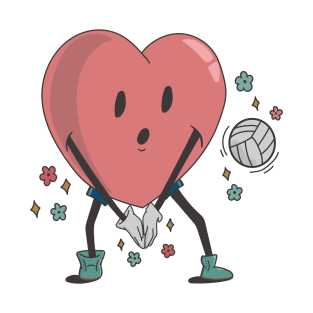 Retro Volleyball Heart Shirt, Volleyball Valentines Day Gift T-Shirt