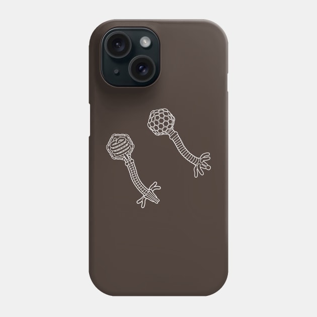 Lambda Bacteriophage White Line Drawing Phone Case by taylorcustom