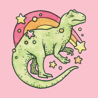 Allosaurus Rainbow | Retro Dinosaur T-Shirt