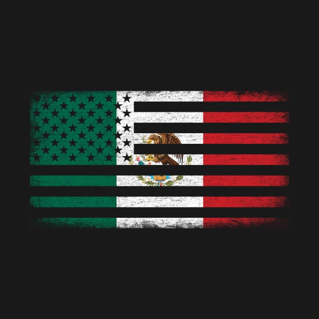 Mexican American Flag Vintage by zurcnami