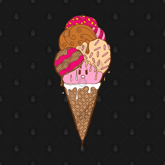 Strawberry Toffee Cute Ice Cream Cone by kenallouis