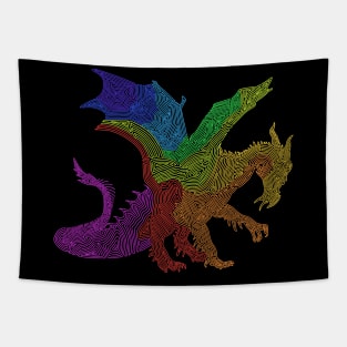 Swirly Rainbow Dragon Tapestry