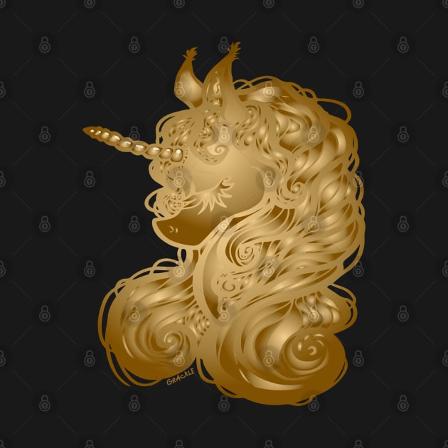 Solid Gold Unicorn by Jan Grackle