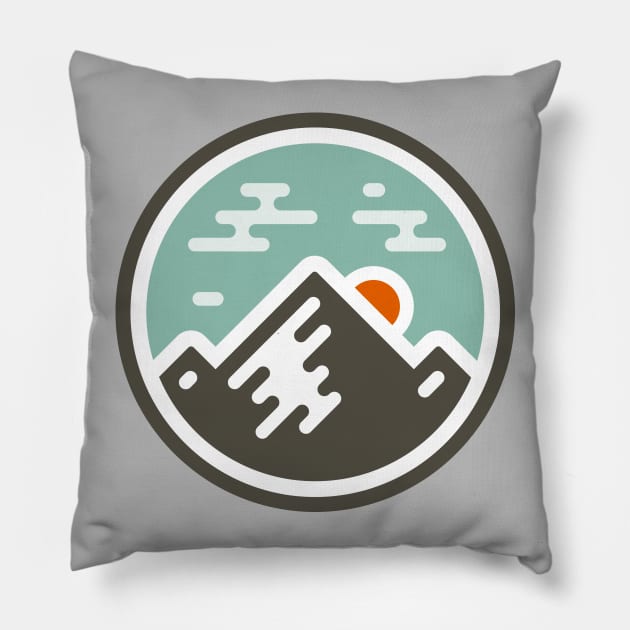 Mountain Badge Pillow by emberstudio