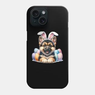 Puppy German Shepherd Bunny Ears Easter Eggs Happy Easter Phone Case