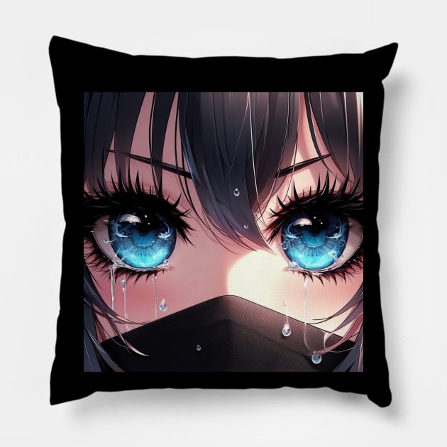 Anime Eyes - Blue Pillow by AnimeVision