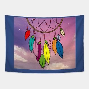 Spiritual Colorful Dream Catcher Feather Tapestry